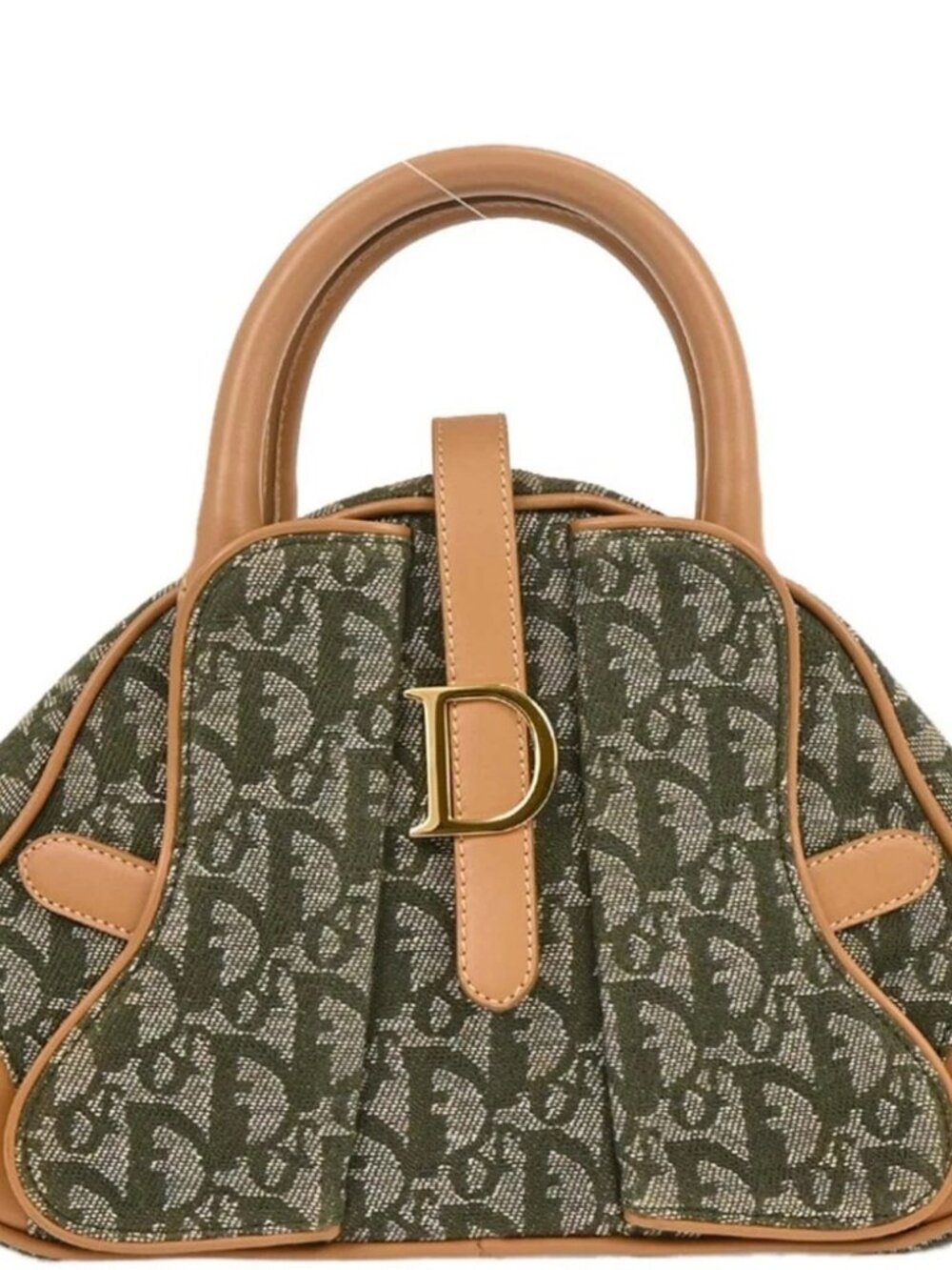 Christian Dior Green Double Saddle Trotter Handbag
